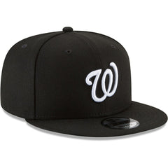 Black Washington Nationals New Era Black & White 9FIFTY Snapback Hat