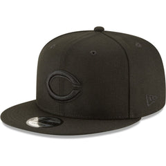 Black Cincinnati Reds New Era Black on Black 9FIFTY Team Snapback Adjustable Hat