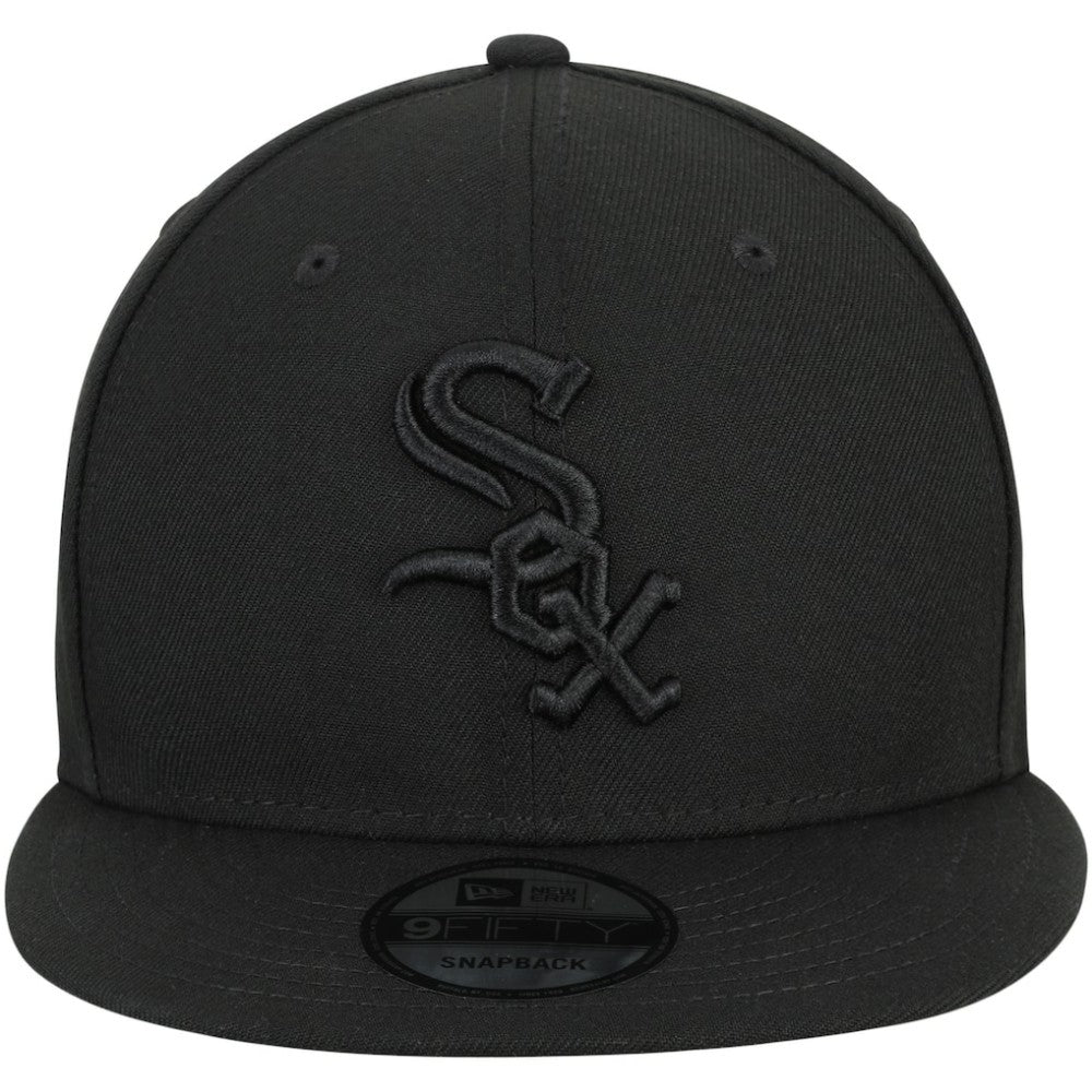 Black Chicago White Sox New Era Black on Black 9FIFTY Team Snapback Adjustable Hat