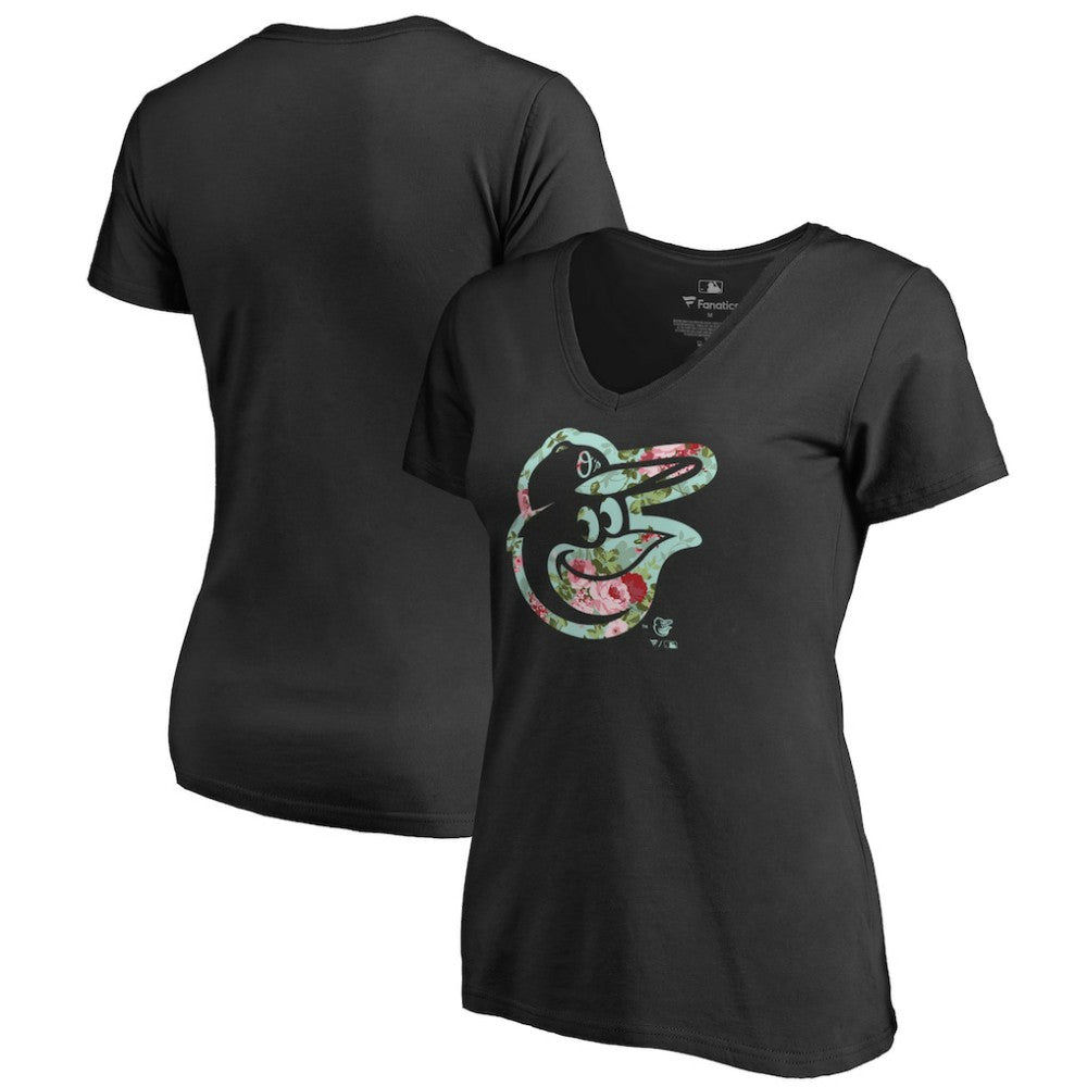 Black Baltimore Orioles Women's Lovely V-Neck T-Shirt