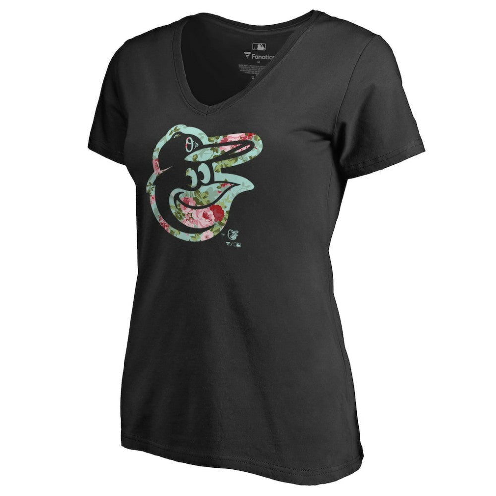 Black Baltimore Orioles Women's Lovely V-Neck T-Shirt