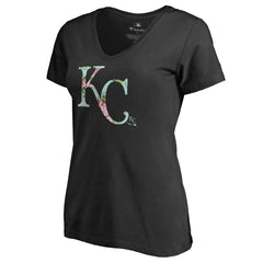 Black Kansas City Royals Women's Lovely V-Neck T-Shirt