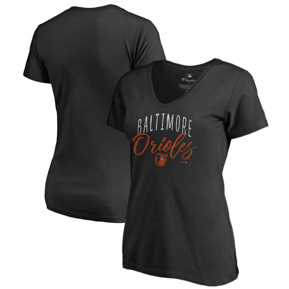 Black Baltimore Orioles Women's Graceful V-Neck T-Shirt