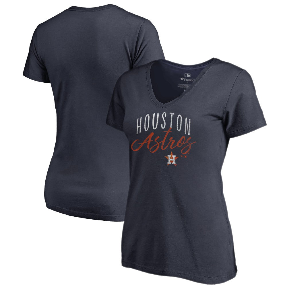 Navy Houston Astros Women's Graceful V-Neck T-Shirt