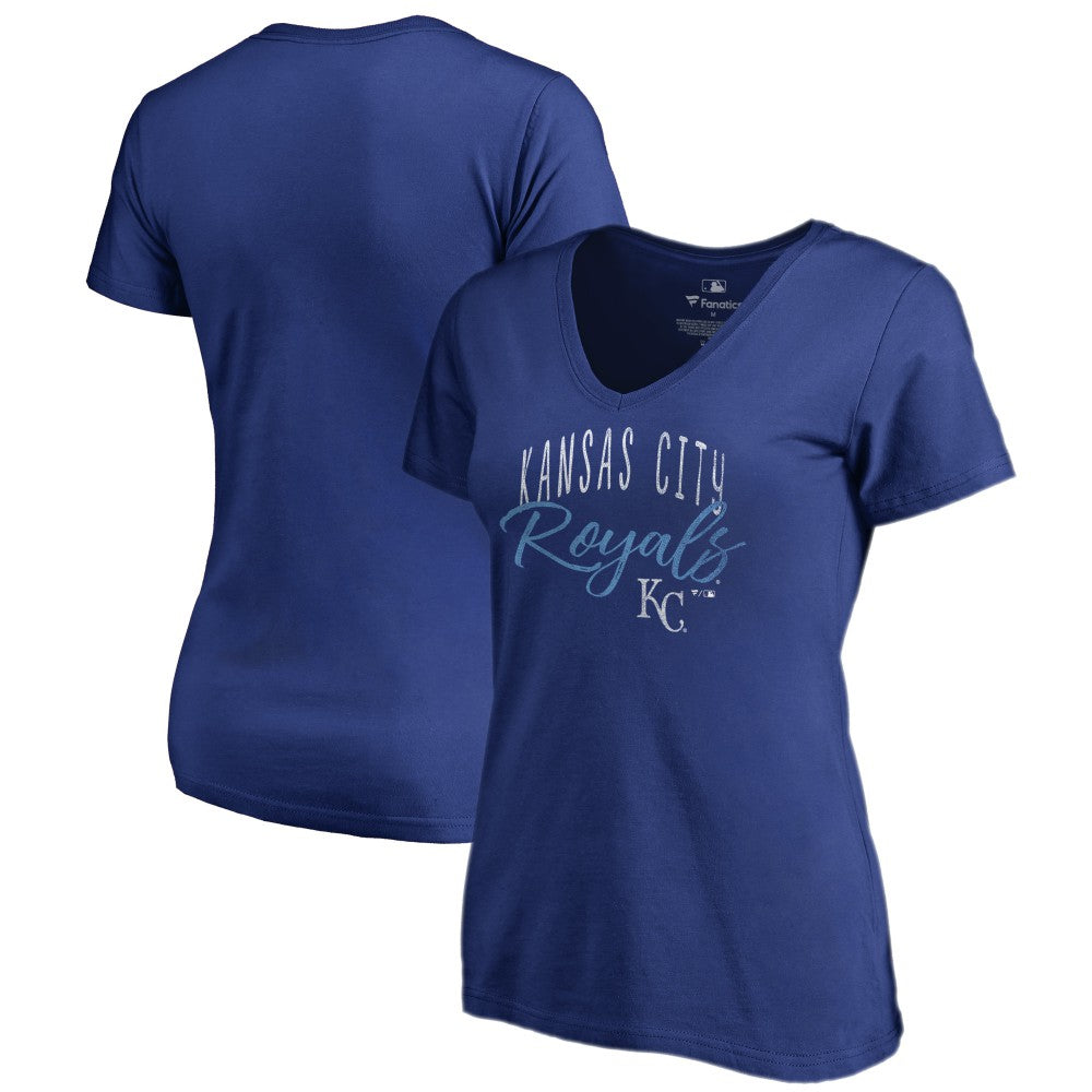 Royal Kansas City Royals Women's Graceful V-Neck T-Shirt