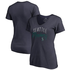 Navy Seattle Mariners Women's Graceful V-Neck T-Shirt