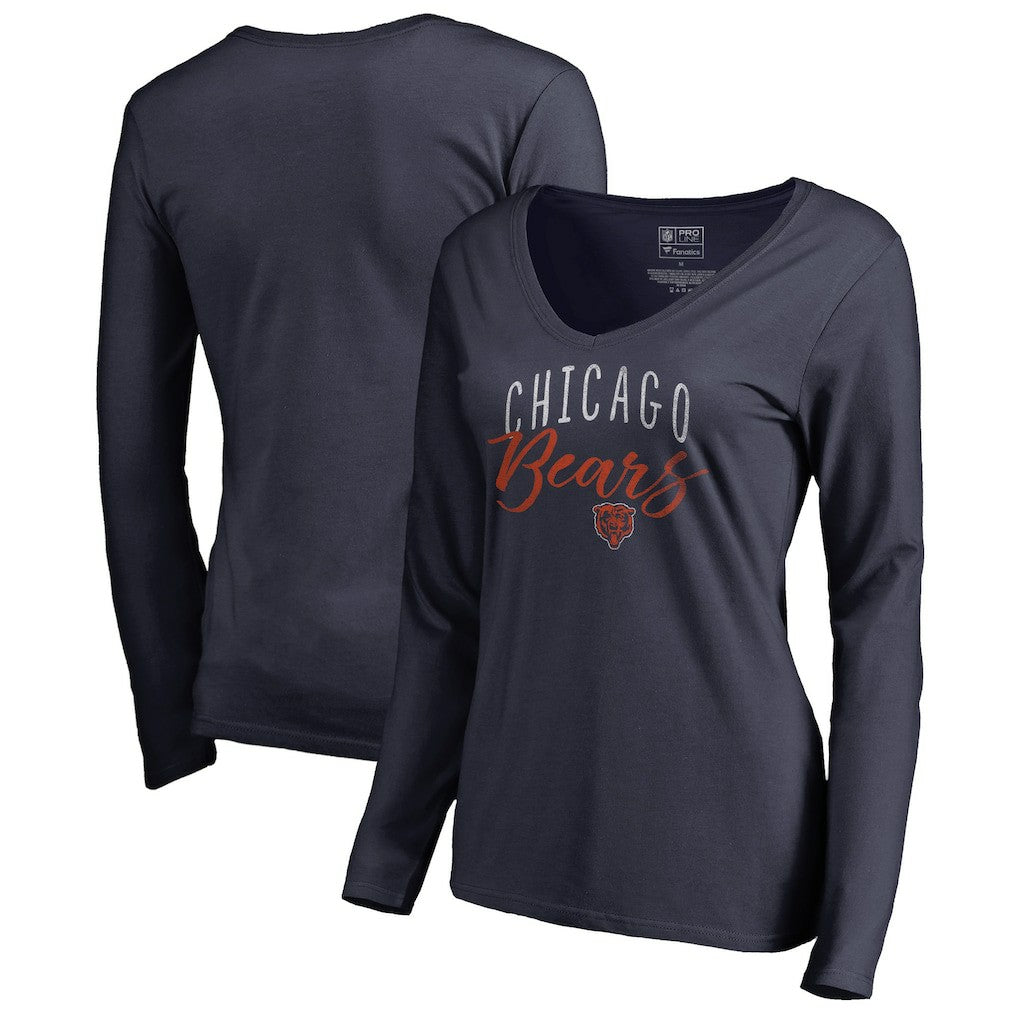 Women's Graceful Long Sleeve V-Neck T-Shirt - Chicago Bears T-shirts