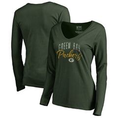 Women's Graceful Long Sleeve V-Neck T-Shirt - Green Bay Packers T-shirts