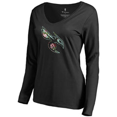 Charlotte Hornets Women's Lovely V-Neck Long Sleeve T-Shirt
