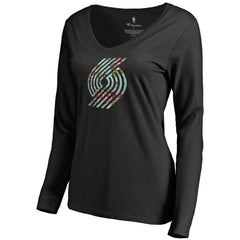 Portland Trail Blazers Women's Lovely V-Neck Long Sleeve T-Shirt
