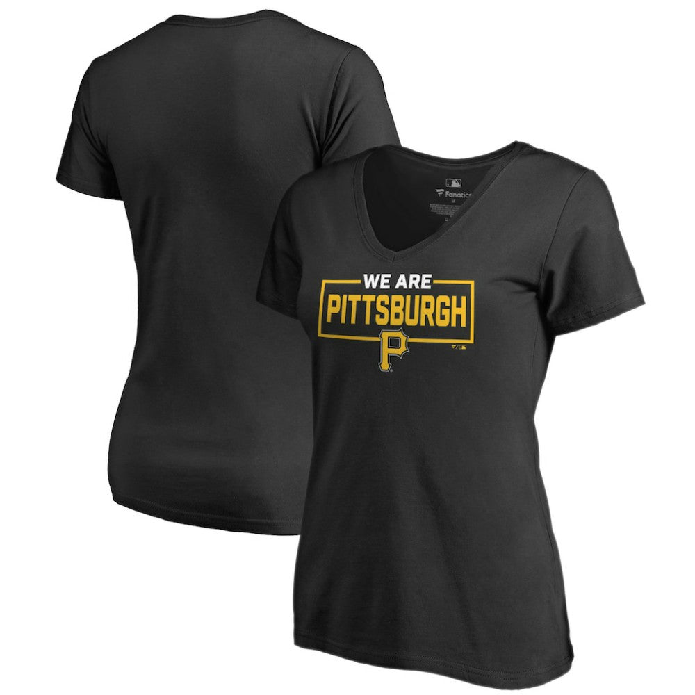 Black Pittsburgh Pirates Women's We Are Icon V-Neck T-Shirt