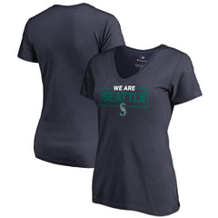 Navy Seattle Mariners Women's We Are Icon V-Neck T-Shirt