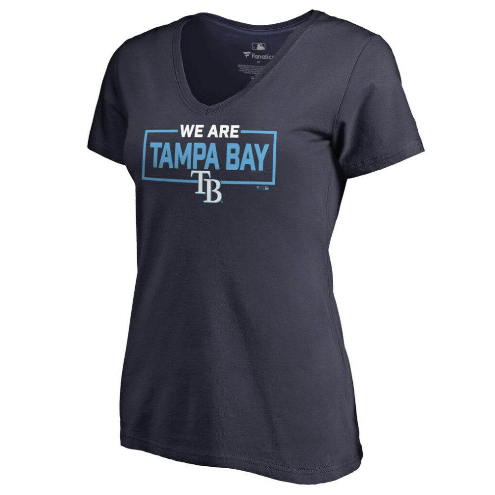 Navy Tampa Bay Rays Women's We Are Icon V-Neck T-Shirt