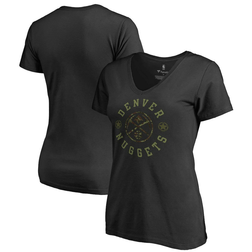 Denver Nuggets Women's Liberty Camo V-Neck T-Shirt sale
