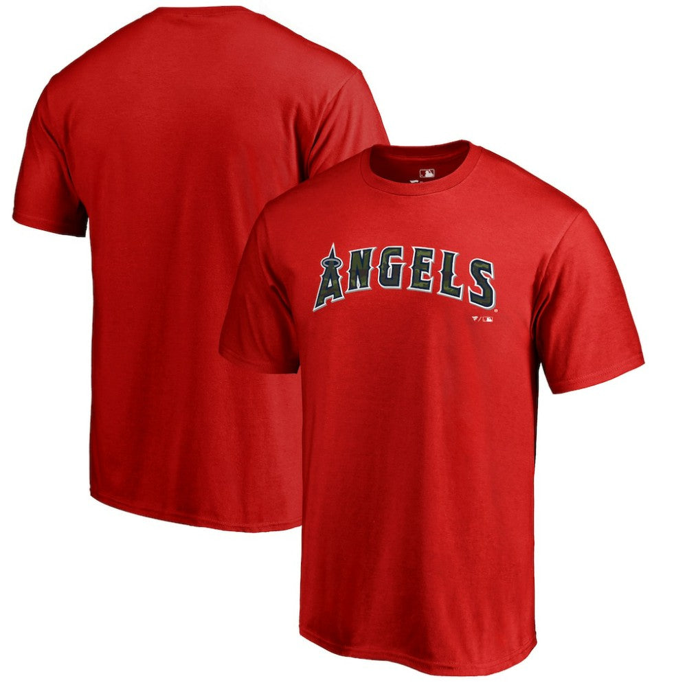 Red Los Angeles Angels Armed Forces Wordmark T-Shirt
