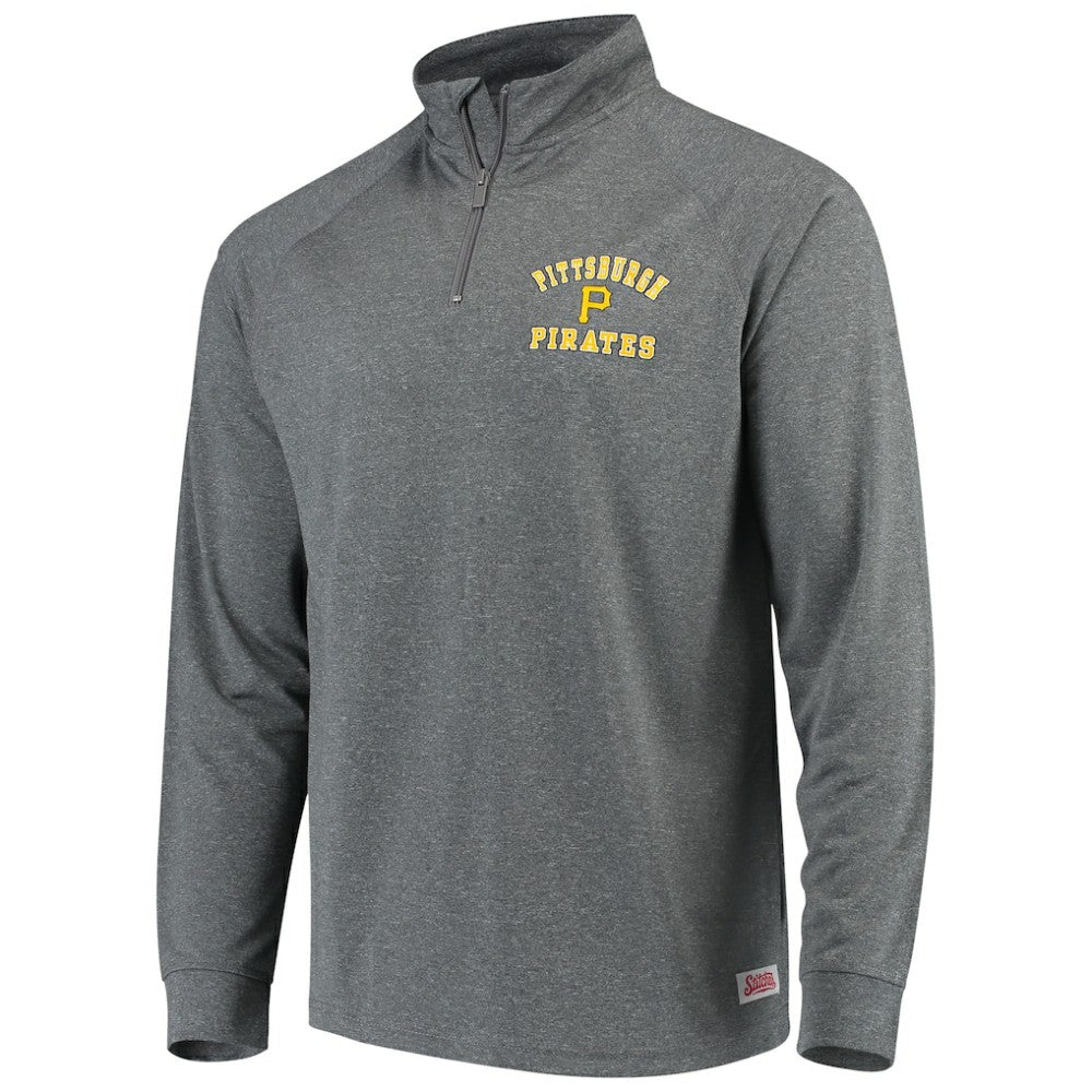 Heathered Charcoal Pittsburgh Pirates Stitches Team Raglan Quarter-Zip Pullover Jacket