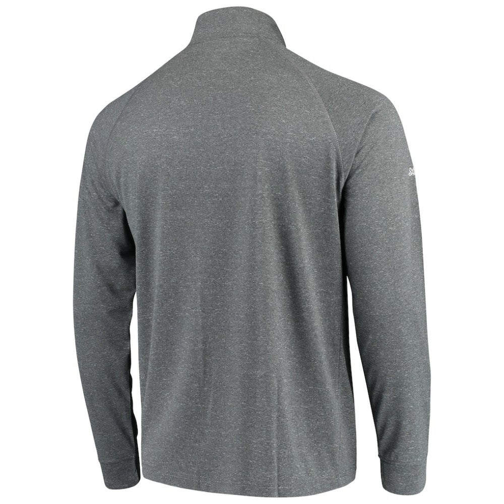 Heathered Charcoal Pittsburgh Pirates Stitches Team Raglan Quarter-Zip Pullover Jacket