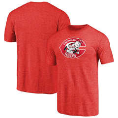 Heathered Red Cincinnati Reds Cooperstown Collection Forbes Tri-Blend T-Shirt