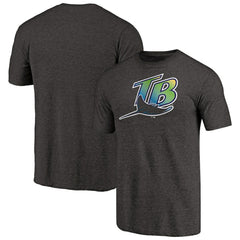Heathered Black Tampa Bay Rays Cooperstown Collection Forbes Tri-Blend T-Shirt
