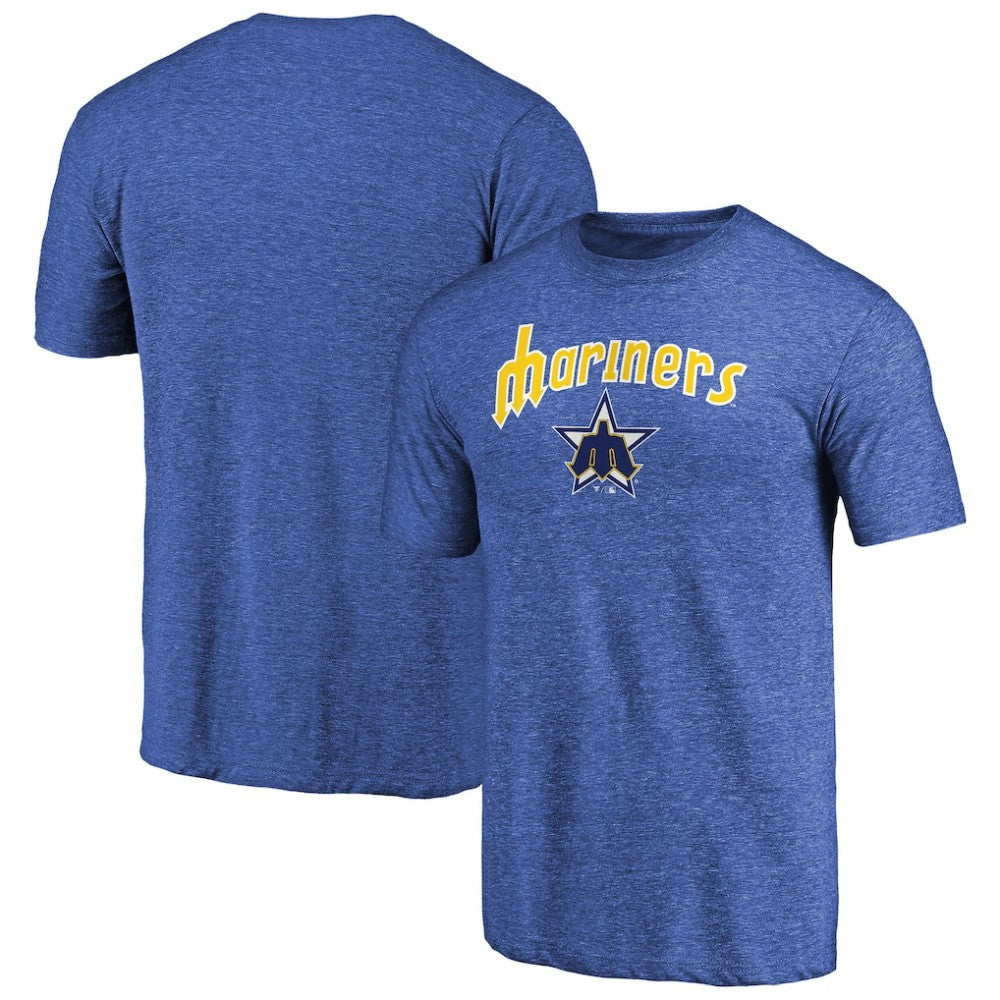 Blue Seattle Mariners Vintage Cooperstown Collection Wahconah Tri-Blend T-Shirt