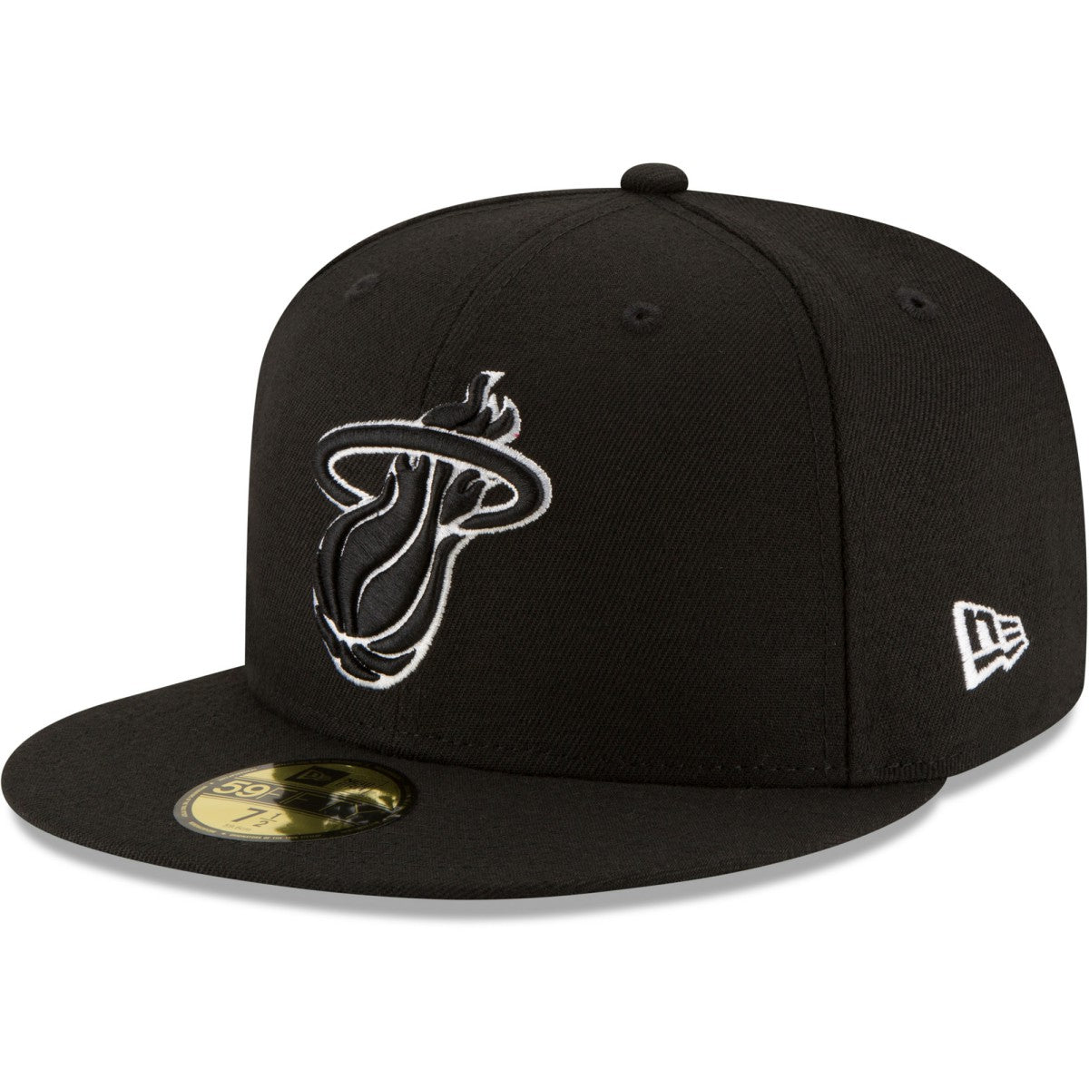 New Era Miami Heat Black & White Logo 59FIFTY Fitted Hat