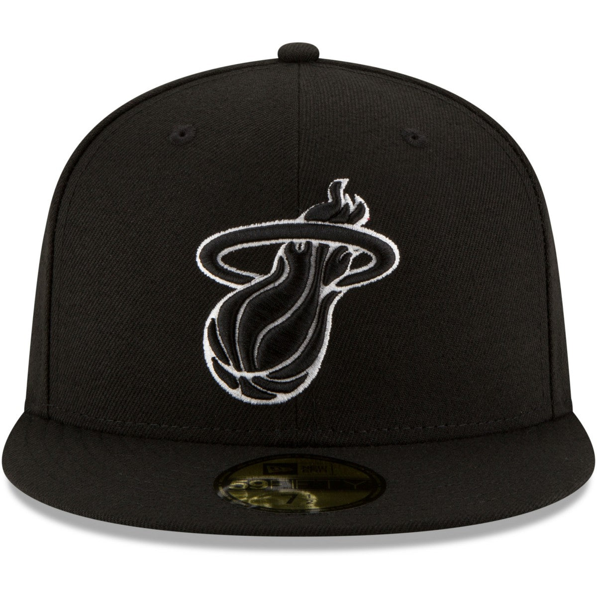 New Era Miami Heat Black & White Logo 59FIFTY Fitted Hat