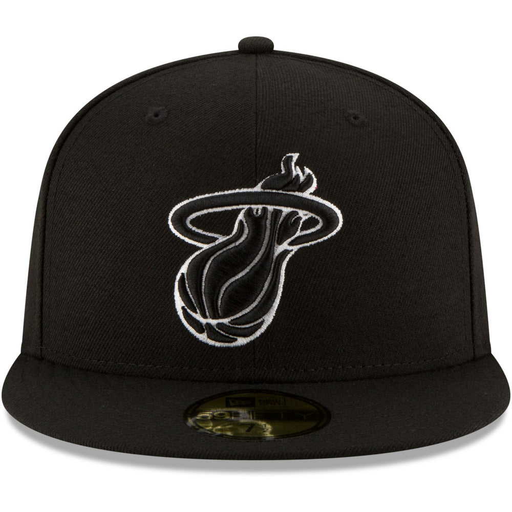 New Era Miami Heat Black & White Logo 59FIFTY Fitted Hat