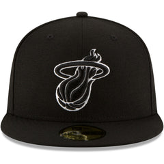 New Era Miami Heat Black & White Logo 59FIFTY Fitted Hat