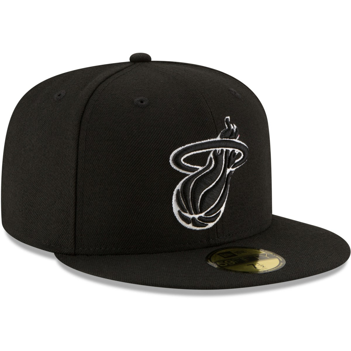 New Era Miami Heat Black & White Logo 59FIFTY Fitted Hat
