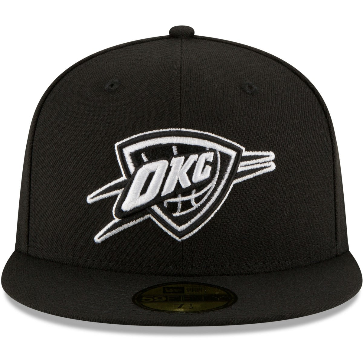 New Era Oklahoma City Thunder Black & White Logo 59FIFTY Fitted Hat