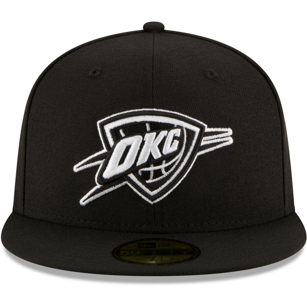 New Era Oklahoma City Thunder Black & White Logo 59FIFTY Fitted Hat