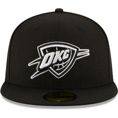 New Era Oklahoma City Thunder Black & White Logo 59FIFTY Fitted Hat