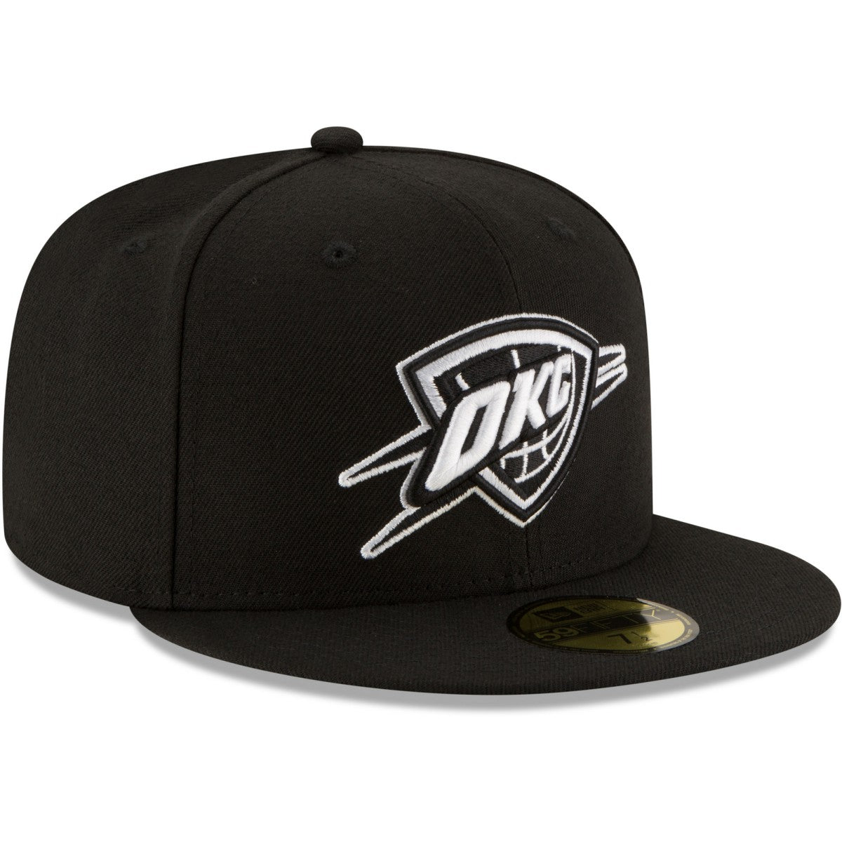 New Era Oklahoma City Thunder Black & White Logo 59FIFTY Fitted Hat