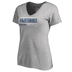 Heathered Gray Los Angeles Dodgers Women's Hometown Collection Determined V-Neck T-Shirt