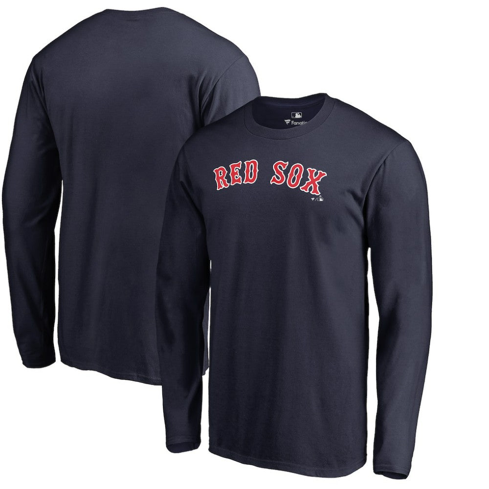 Navy Boston Red Sox Team Wordmark Long Sleeve T-Shirt