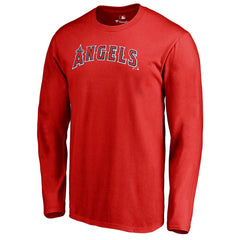 Red Los Angeles Angels Team Wordmark Long Sleeve T-Shirt