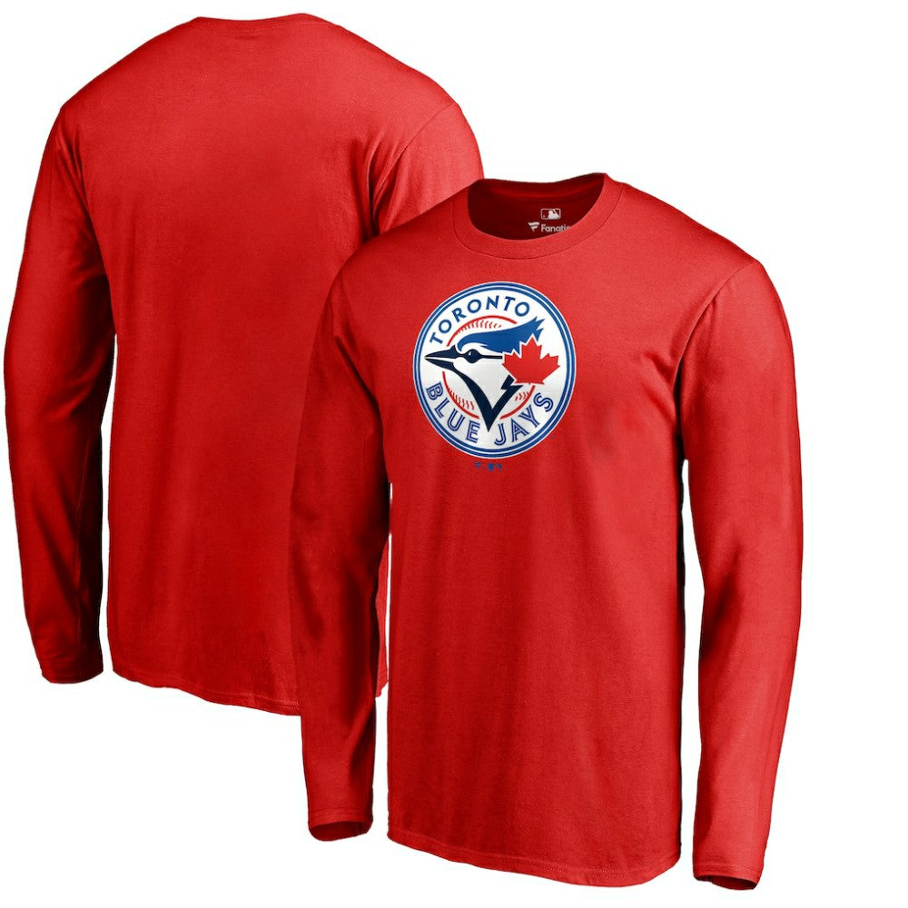 Red Toronto Blue Jays Team Wordmark Long Sleeve T-Shirt