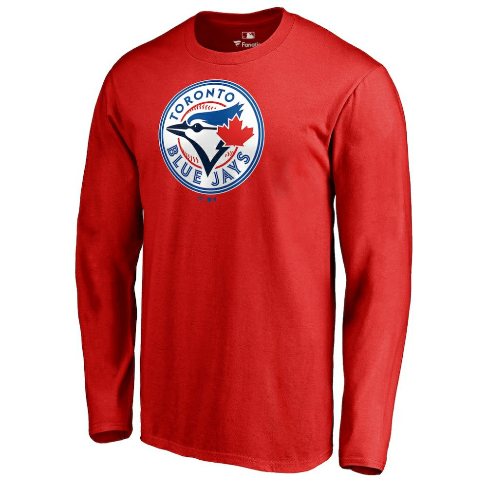 Red Toronto Blue Jays Team Wordmark Long Sleeve T-Shirt