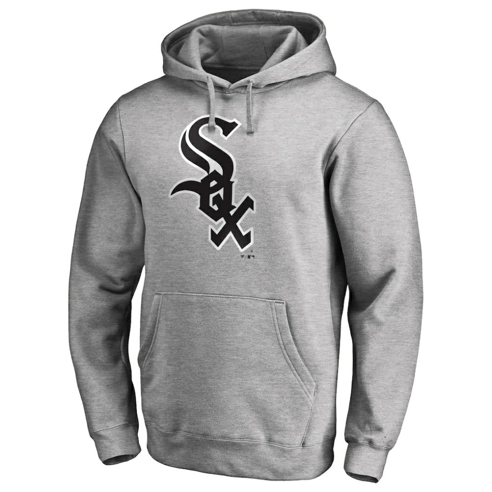 Heather Gray Chicago White Sox Official Wordmark Fitted Pullover Hoodie