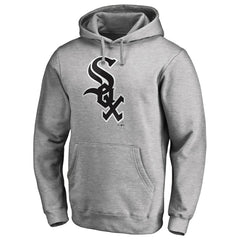 Heather Gray Chicago White Sox Official Wordmark Fitted Pullover Hoodie