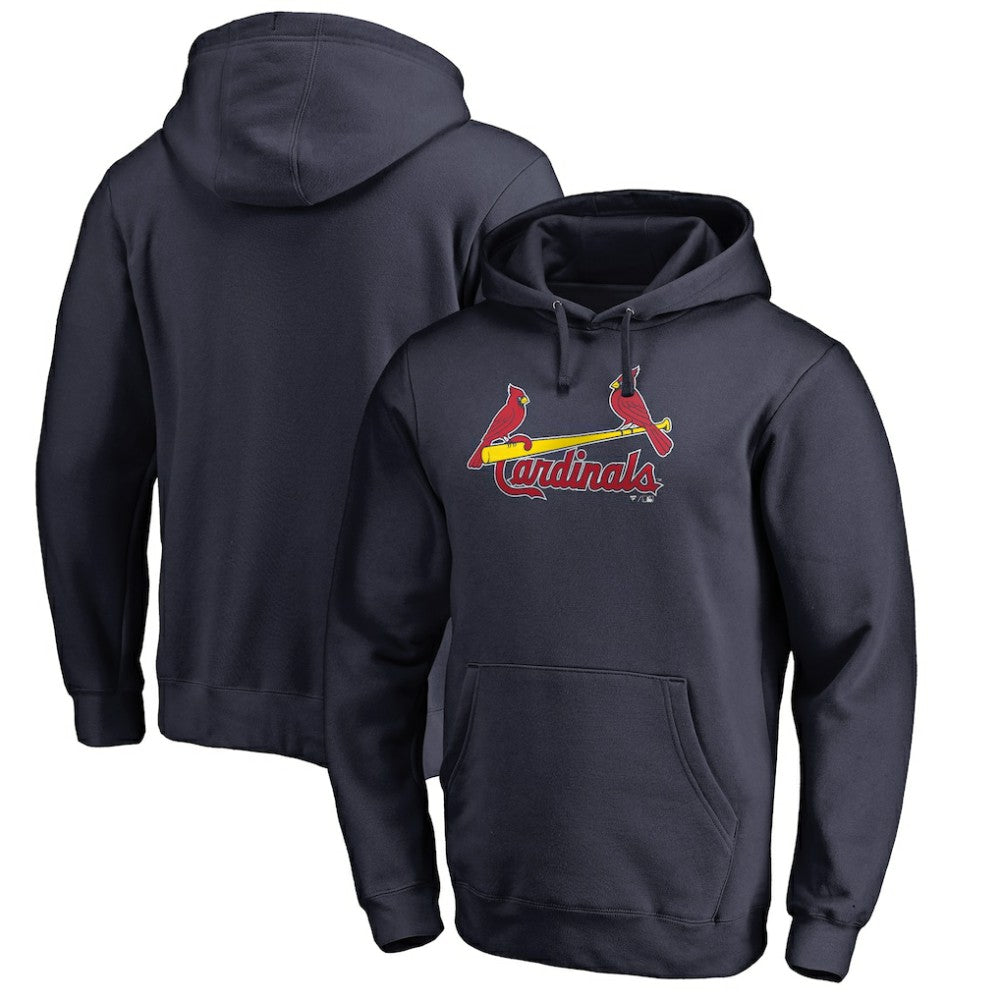 Navy St. Louis Cardinals Official Wordmark Fitted Pullover Hoodie