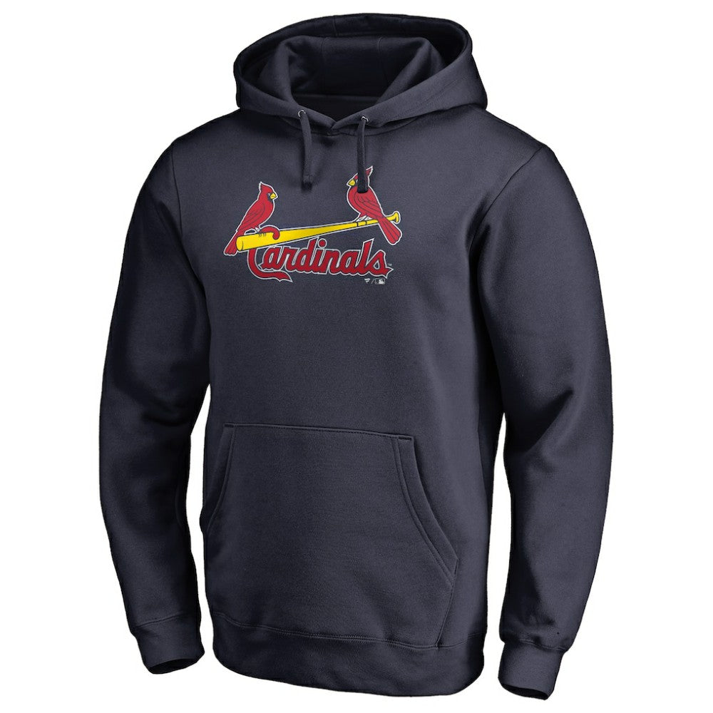Navy St. Louis Cardinals Official Wordmark Fitted Pullover Hoodie