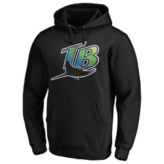 Black Tampa Bay Rays Vintage Cooperstown Collection Wahconah Fitted Pullover Hoodie