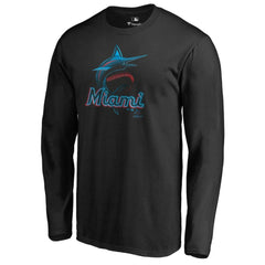 Black Miami Marlins Midnight Mascot Long Sleeve T-Shirt