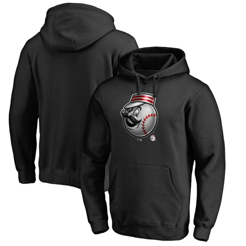 Black Cincinnati Reds Midnight Mascot Pullover Hoodie