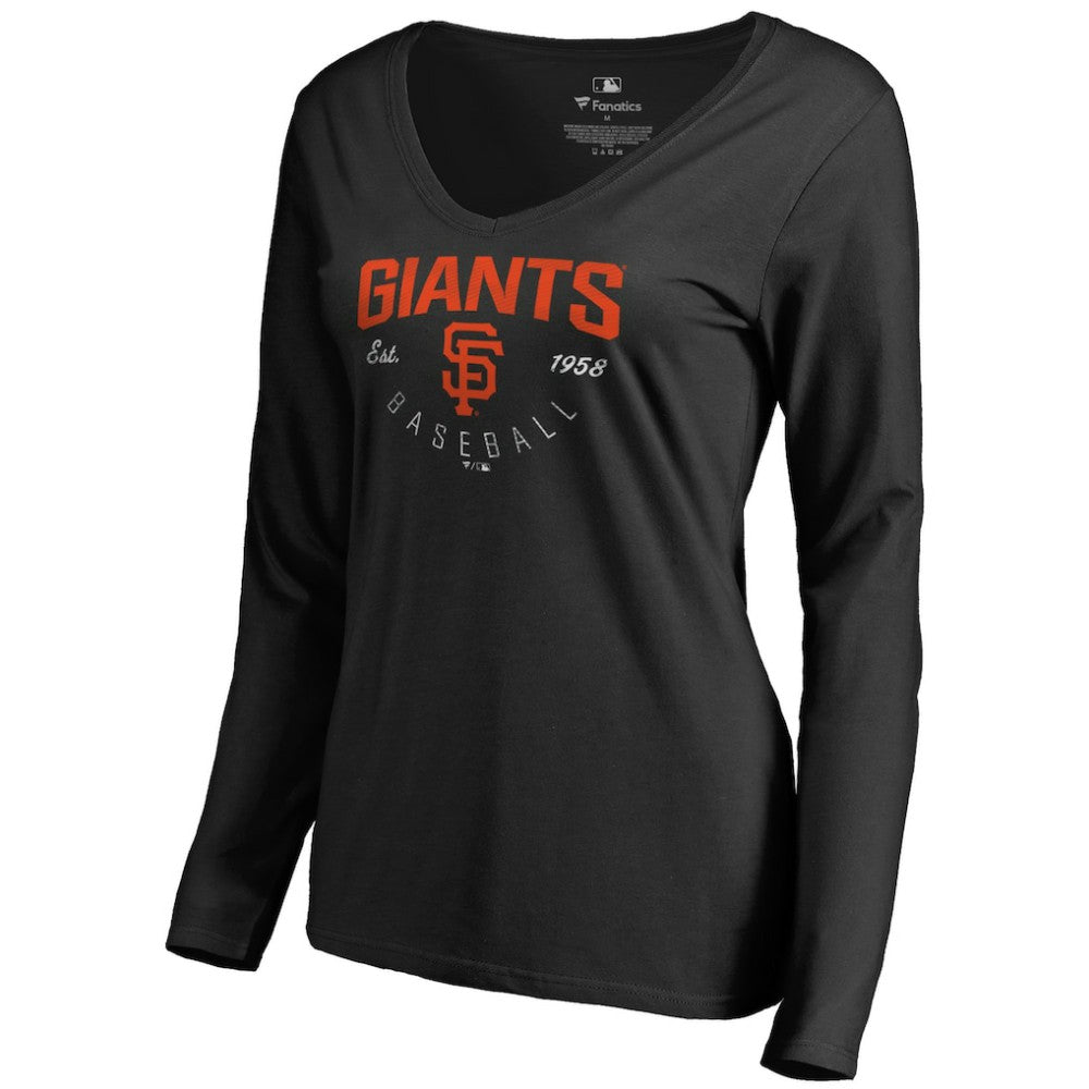 Black San Francisco Giants Women's Live For It Long Sleeve T-Shirt