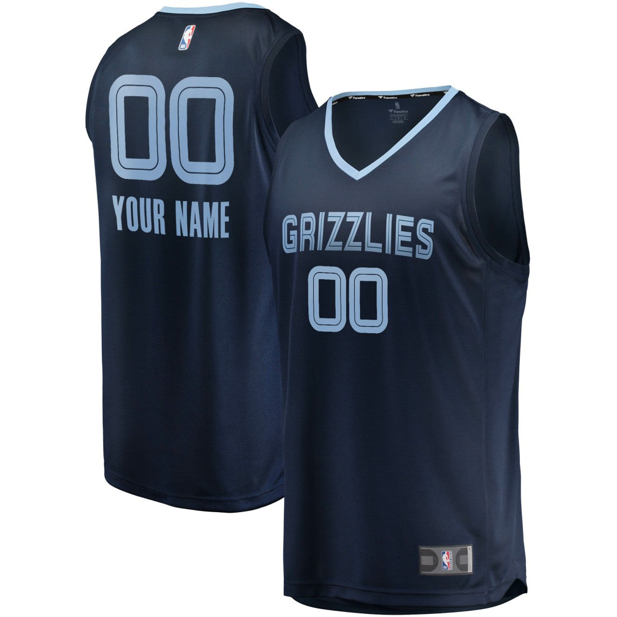 Fanatics Memphis Grizzlies Fast Break Custom Replica Jersey Navy
