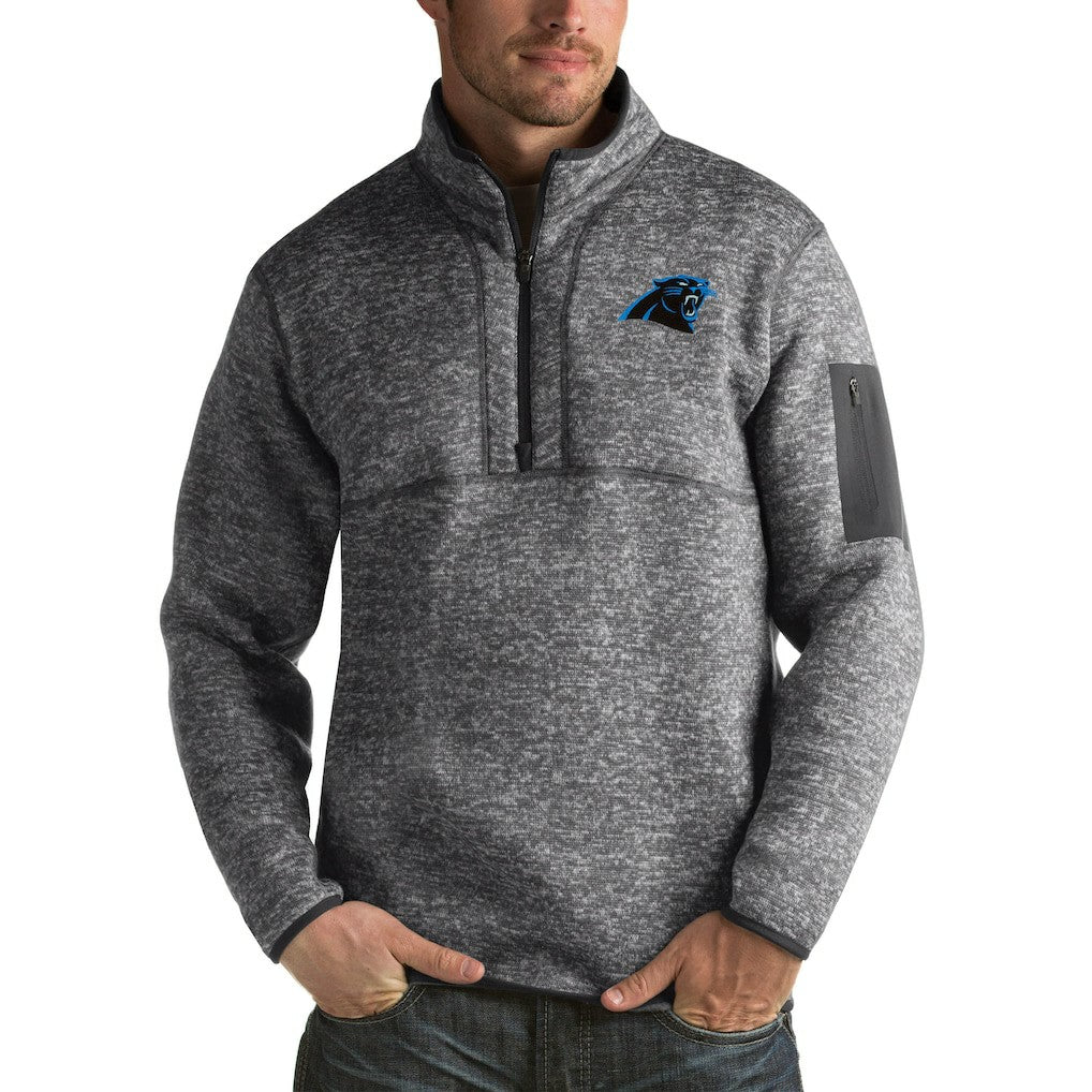 Antigua Fortune Big & Tall Quarter-Zip Pullover Jacket - Carolina Panthers Pullover