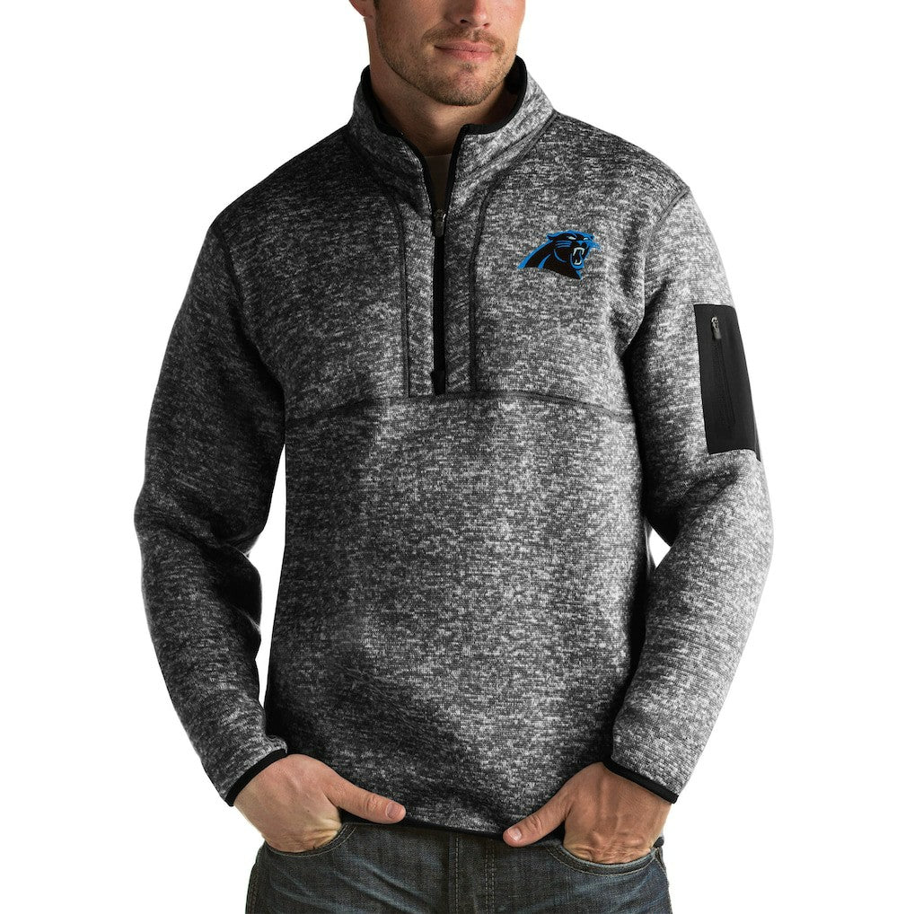 Antigua Fortune Big & Tall Quarter-Zip Pullover Jacket - Carolina Panthers Pullover
