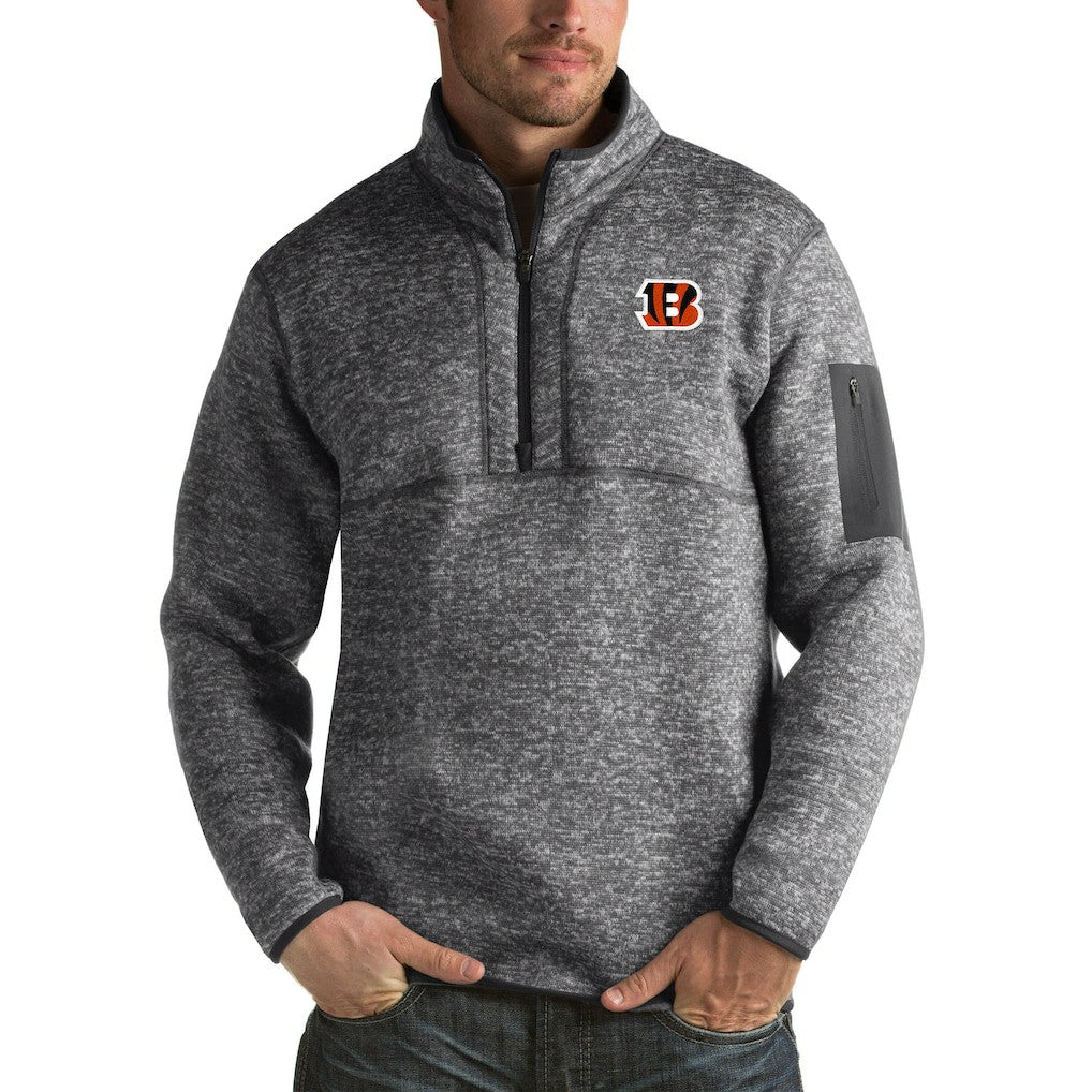 Antigua Fortune Big & Tall Quarter-Zip Pullover Jacket - Cincinnati Bengals Pullover